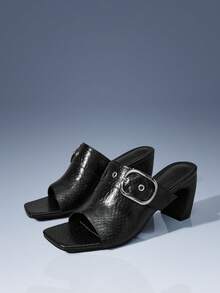 CUCCOO GRLICON Women's High Heel Sandals, Y2K, Punk, Biker, Cool Girl Style, Suitable For Halloween, Christmas, Party - Black - View 8