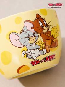 TOM & JERRY X Joivida 1個 X Joivida 陶瓷碗，亮黃色配兩個 S 型起司可愛圖案，裝飾性水果碗，適用於居家廚房、餐廳、客廳，適合放零食、糖果、甜點、沙拉、收納、蛋糕盤，適合婚禮、宴會、生日的甜美禮物 - 彩色 - 查看 7