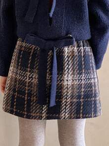 DAZY Young Girl's Loose Casual Plaid A-Line Skirt