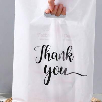 50pcs Gift Packaging Bags "Thank You" Wedding Favor Bags Birthday Party Gift Bags Jewelry Cosmetics Pouches, Reusable Tote Bags