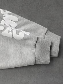 PAVTROS Men T-Shirts Flower Sweatshirt Grey Sweatshirt Embroidered Sweatshirt Flower Graphic Sweatshirt Sweatshirt Graphic - Grey - View 6