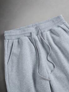 STYNVO Quần nỉ nam cạp rút túi màu trơn thường ngày - Màu Xám nhạt - Xem 4