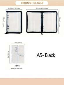 PVC拉链收纳袋，化妆品收纳盒，方便拉链式防尘抗氧化耳环项链手链珠宝收纳相册，A5拉链闪亮活页相册，A5拉链活页整理日记本笔记本，返校，学校用品 - 套裝 - 查看 18