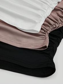 Sweetra 3件套加大码女式休闲舒适斜肩上衣套装 - 彩色 - 查看 3