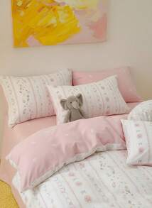 Joivida Bộ 3 vỏ chăn cotton 100% họa tiết hoa cổ điển, thoáng khí mọi mùa, 2 vỏ gối + 1 vỏ chăn (Không bao gồm ga trải giường) - Nhiều màu - Xem 7