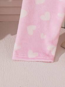 2pcs Tween GirlsMinimalist Long Sleeve Fleece Pajama Set Long Sleeve Pajama Sets For Teen Girls - Multicolor - View 7