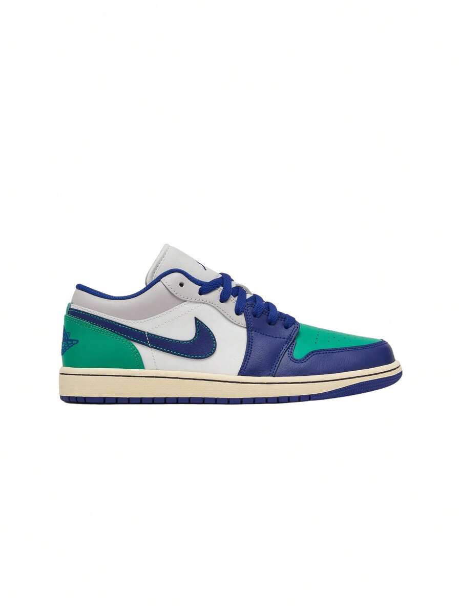 Air Jordan 1 Low 男款运动鞋 帆白/体育场绿/中性灰/深皇家蓝 553558 - Sail/Stadium Green/Neutral Grey/Deep Royal Blue - 查看 1