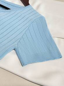 GlowEve 女士新款高端品质优雅迷人蓝色开衫 - 藍色 - 查看 6