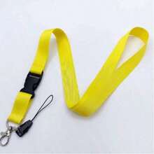 Solid Color Polyester Lanyard, Multi-Color Student ID/Work Badge Detachable Clips Strap Back To School - one-size - View 15