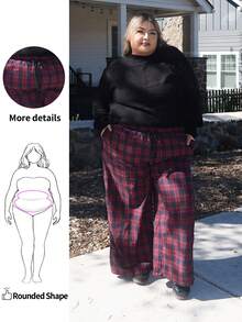 Enliva Casual Loose Plus Size Comfortable Wide Leg Pants, Suitable For Autumn/Winter Suitable For Going Out, For Apple Rounded Body Shape - Multicolor - View 1