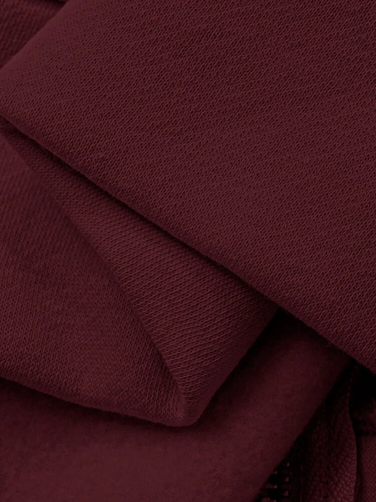 Women's Solid Color Drop Shoulder Long Sleeve Zipper Front Casual Pocket Sweatshirt Hoodies