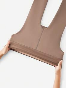 LUVLETTE 1 件 80g/200g/300g 女士性感透明咖啡棕色紧身裤，秋冬羊毛连裤袜，适合商务和性感造型，羊毛衬里紧身裤，温暖打底裤