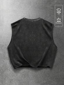 ROMWE MEN 男士圆领星形印花休闲日常通勤上衣 - 黑色 - 查看 2