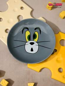 TOM & JERRY X Joivida 1 件陶瓷餐盘，适用于家庭、客厅、餐厅、厨房，可用作零食盘、糖果盘、甜点盘、沙拉碗、储物盘、蛋糕盘、水果盘、餐盘、碗，可盛放谷物、蔬菜、肉类、面包，适用于家庭聚会、派对、餐厅、野餐、婚礼庆典、派对服务托盘。