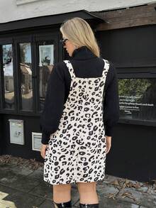 EMERY ROSE Women's Leopard Print Dress With Pockets, Adjustable Strap Length, Casual Everyday Wear - Multicolor - View 2