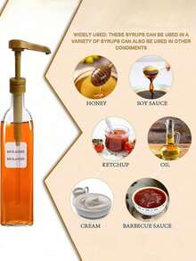 2pcs Jam And Syrup Dispenser Pump, Pressure Pump Head Compatible With Edible Oil, Hand Soap, Bathroom Cleaner, Shower Gel, Cosmetics, Moisturizer, Large Bottle Container Dispenser Pump - Multicolor - View 3