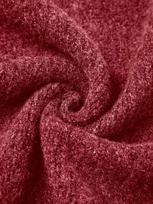 Selianne 2pcs Dark Grey Waist Cinching Bodycon Sweater Dress Set, Slimming For Women, Autumn/Winter - Red - View 7