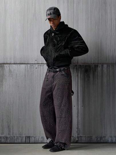 NEON BLANC Men's Solid Color Long Sleeve Zip-Up Casual Baseball Jacket