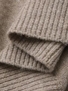 DAZY Sweater Pria Tebal dengan Kerah Patchwork Warna Cokelat, Musim Gugur/Dingin - Unta - View 7