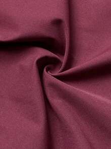 Sunspun Plus Size Women's Solid Color Utility Pocket Zip Front Shirt And Mini Skirt Chic Outfit - Burgundy - View 7