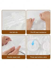 Hanging Vacuum Storage Bags, Large Hanging Space Saver Bags, Hanging Storage Bags For Clothes, Vacuum Sealed For Suits, Dress, Jackets, Closet Organizer For Moving Supplies - Clear - View 3