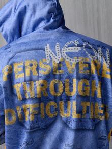 NEON BLANC 男士休闲宽松版街头涂鸦图案印花拉链开衫卫衣外套 - 彩色 - 查看 6