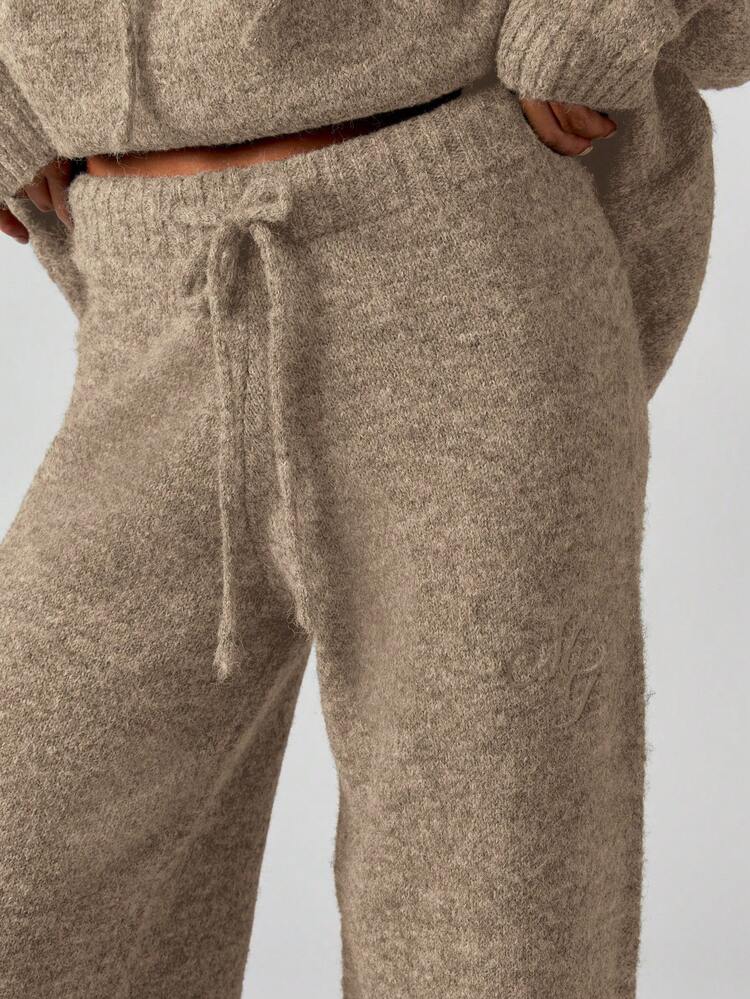 MISSGUIDED Knitted High Waist Wide Leg Lounge Pants For Cozy Winter Comfort And Casual Everyday Wear