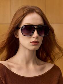 MOTF PREMIUM LEOPARD PRINT AVIATOR RETRO LARGE FRAME FASHION FASHION GLASSES - Black - View 3