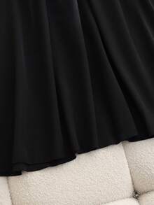 GlowEve Women's Elegant High Collar Button Long Sleeve Fitted A-Line Midi Dress, Chic French Style For Party And Gathering, Autumn/Winter