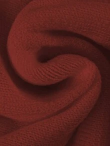 GlowEve 白色毛衣女士别致腰部荷叶边下摆短款开衫，独特金属纽扣装饰，时尚女士针织夹克 - 酒紅色 - 查看 5