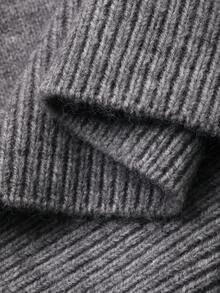 DAZY 男士撞色领灰色字母刺绣毛衣，秋冬款 - 彩色 - 查看 8