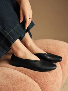 Rosivie Women's Square Toe Casual Flat Loafers - Black - View 5