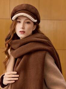 MOTF PREMIUM VERSATILE DOUBLE-SIDED PLAID FRINGE SCARF - Rust - View 8