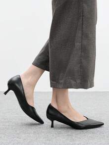 CUCCOO BIZCHIC 女士尖头百搭高跟鞋，适合日常通勤 - 黑色 - 查看 2