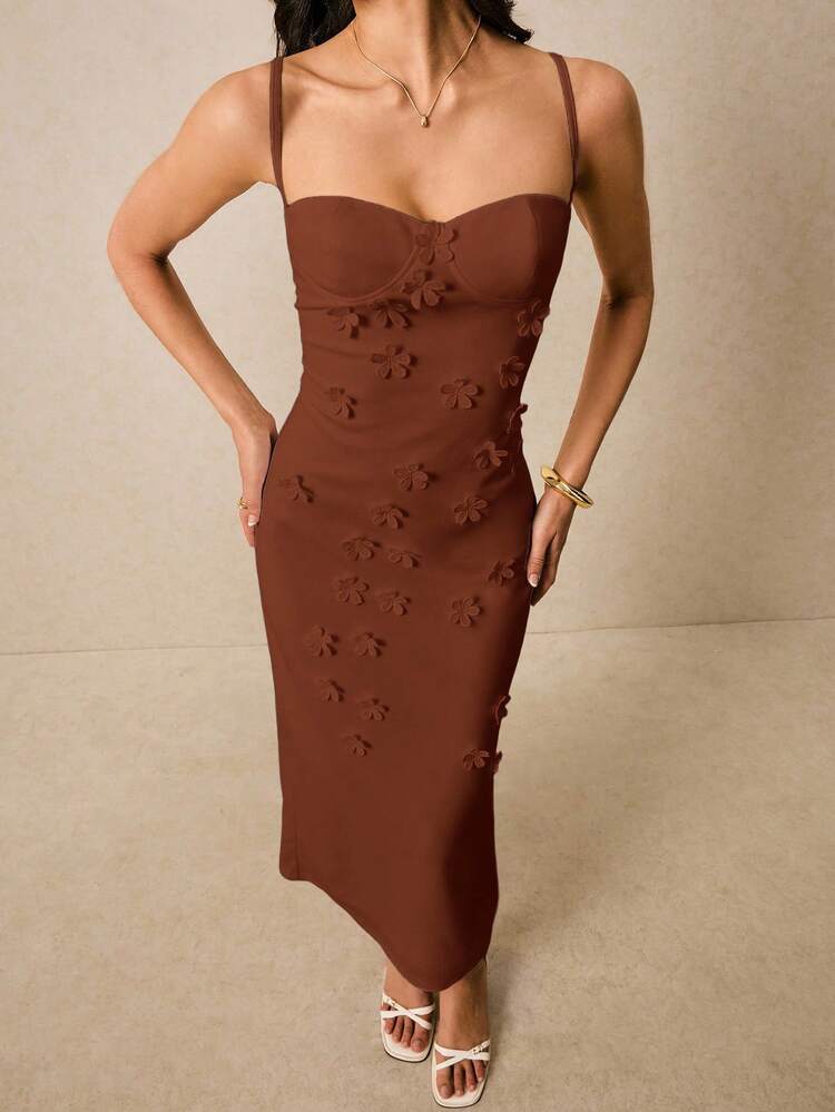 Women Midi Dresses - Brown - View 6
