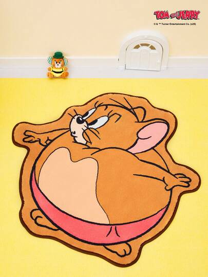 TOM & JERRY X Joivida 1個 マウスラグ - ライセンス取得済みのカートゥーンフロアマット、ソフトなファー素材のホームデコレーション