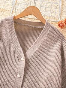 Tween GirlsTextured Knit Sweater & Leggings 2-Piece Set, Casual Outfit For Autumn/Winter