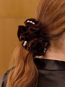MOTF PREMIUM CHAMPAGNE FAUX SILK SCRUNCHIE - Brown - View 1