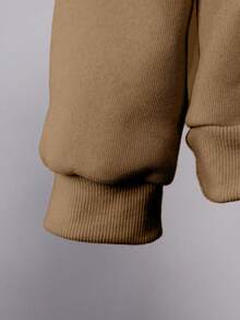 Sparklyn Tonårspojke, avslappnad tröja med bokstavstryck, höst/vinter - Kaki - Visa 3