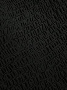 Sweetra 方领镂空长袖提花优雅中世纪复古公主宫廷镂空系带可爱派对A字长裙，适合大码女性 - 黑色 - 查看 6