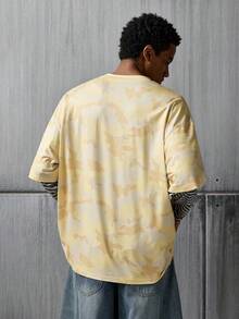 NEON BLANC Men's Graphic T-Shirt, Casual Camouflage Print Patchwork Knit Striped 2 In 1 Long-Sleeved Top - Multicolor - View 3