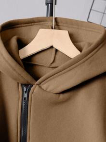 Sparklyn Tonårspojke, avslappnad tröja med bokstavstryck, höst/vinter - Kaki - Visa 5