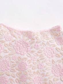 SHEIN 少女优雅提花编织弹力腰A字裙，适合日常穿着、聚会和派对，春秋季百搭之选。 - 粉色 - 查看 6