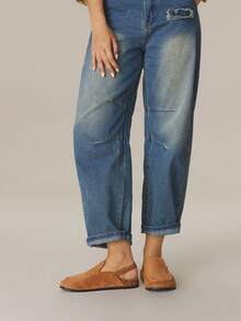 Styleloop 女士平底一脚蹬鞋，波西米亚风格，复古美式，波西米亚风，西部风，音乐节，派对装 - 棕色 - 查看 3