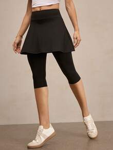 Activina Quần legging 2 trong 1 túi trơn màu dành cho nữ, tập múa ballet - màu đen - Xem 3