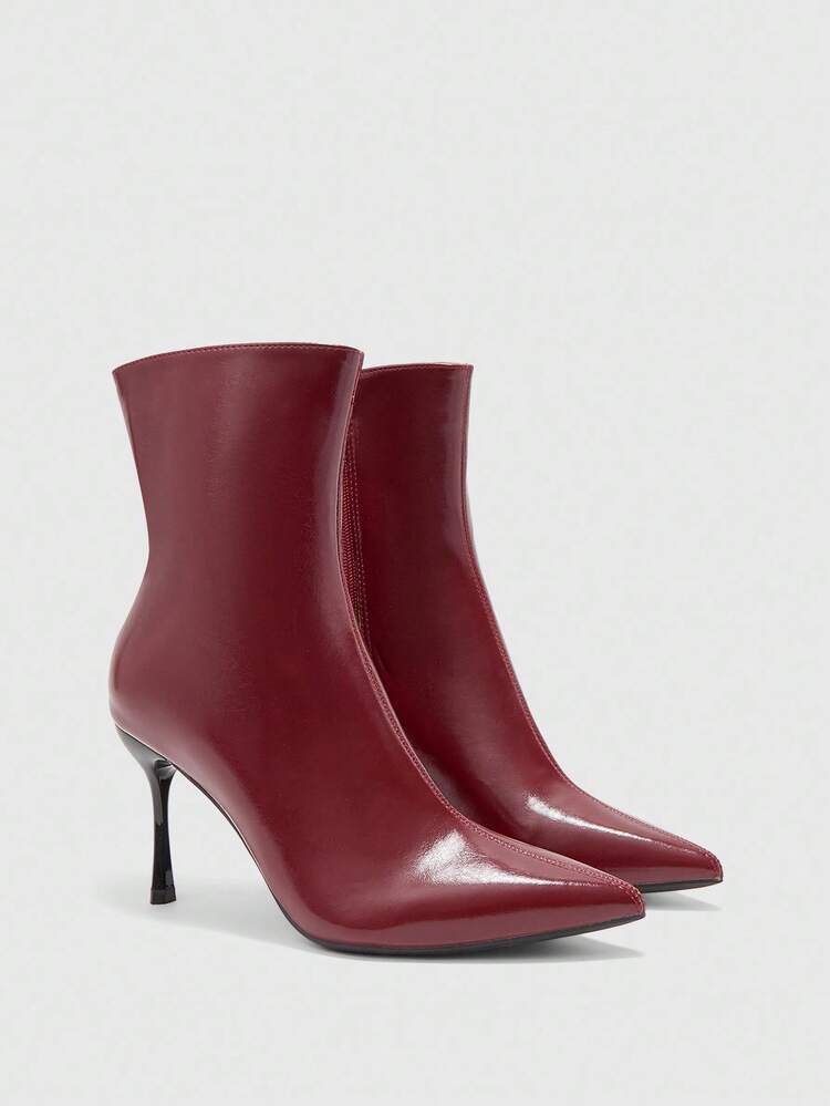 CUCCOO BIZCHIC Women's Pointed Toe Fashionable Daily Wear Versatile High Heel Ankle Boots For Christmas