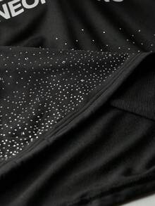 NEON BLANC Áo nỉ chui đầu nam viền đá pha lê chuyển màu, viền bo, tay dài có mũ trùm đầu ngắn - màu đen - Xem 8