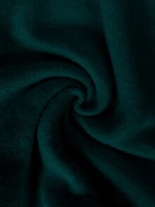 Elenzga Maglione elegante da donna con scollo tondo, decorato con pizzo e fiocco - Verde Scuro - Visualizzare 7