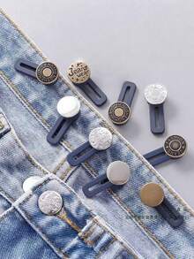 SHEIN 10 buc nasturi retractabili pentru bărbați sau femei, fără pantaloni de cusut pentru talie de extensie pentru blugi, guler, manșete (10 stiluri)