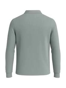 Fred Perry Men's Long Sleeve Polo Shirt Green - Grey - View 2